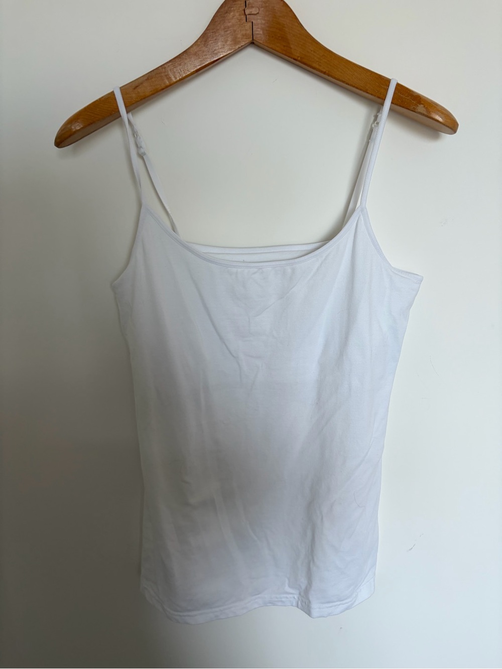 Women’s White Adjustable Strap Cami cotton blend